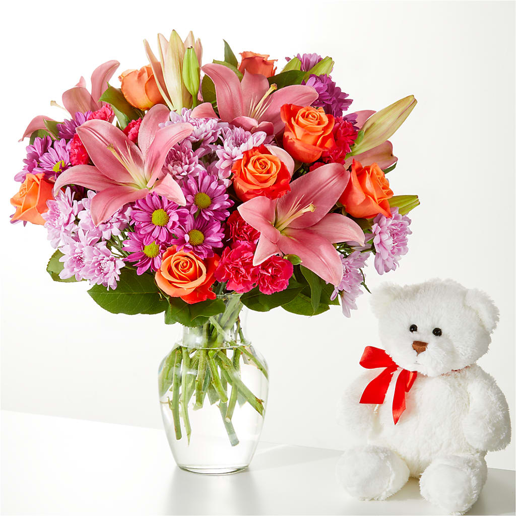 One and Only Bouquet and Bear Bundle – Royal Flower Shop, Toms River NJ