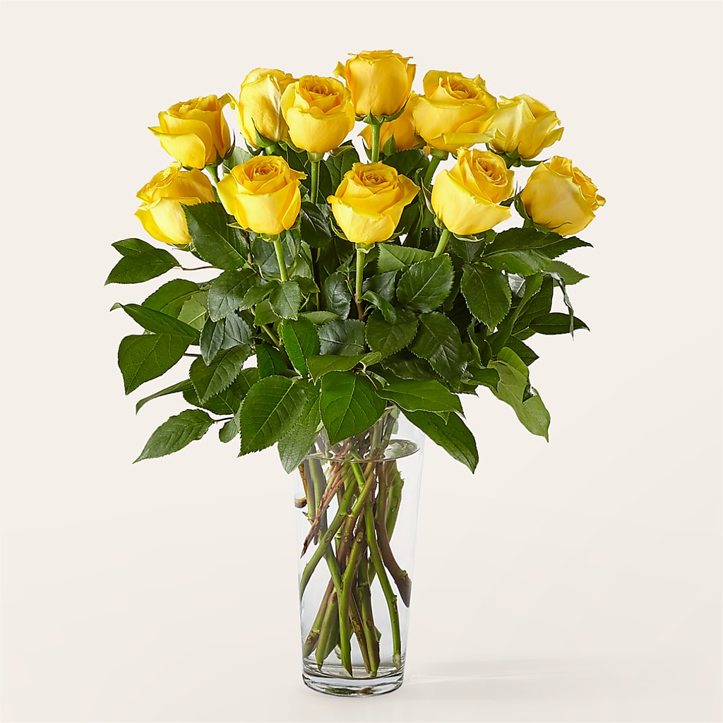 Long Stem Yellow Rose Bouquet – Royal Flower Shop, Toms River NJ