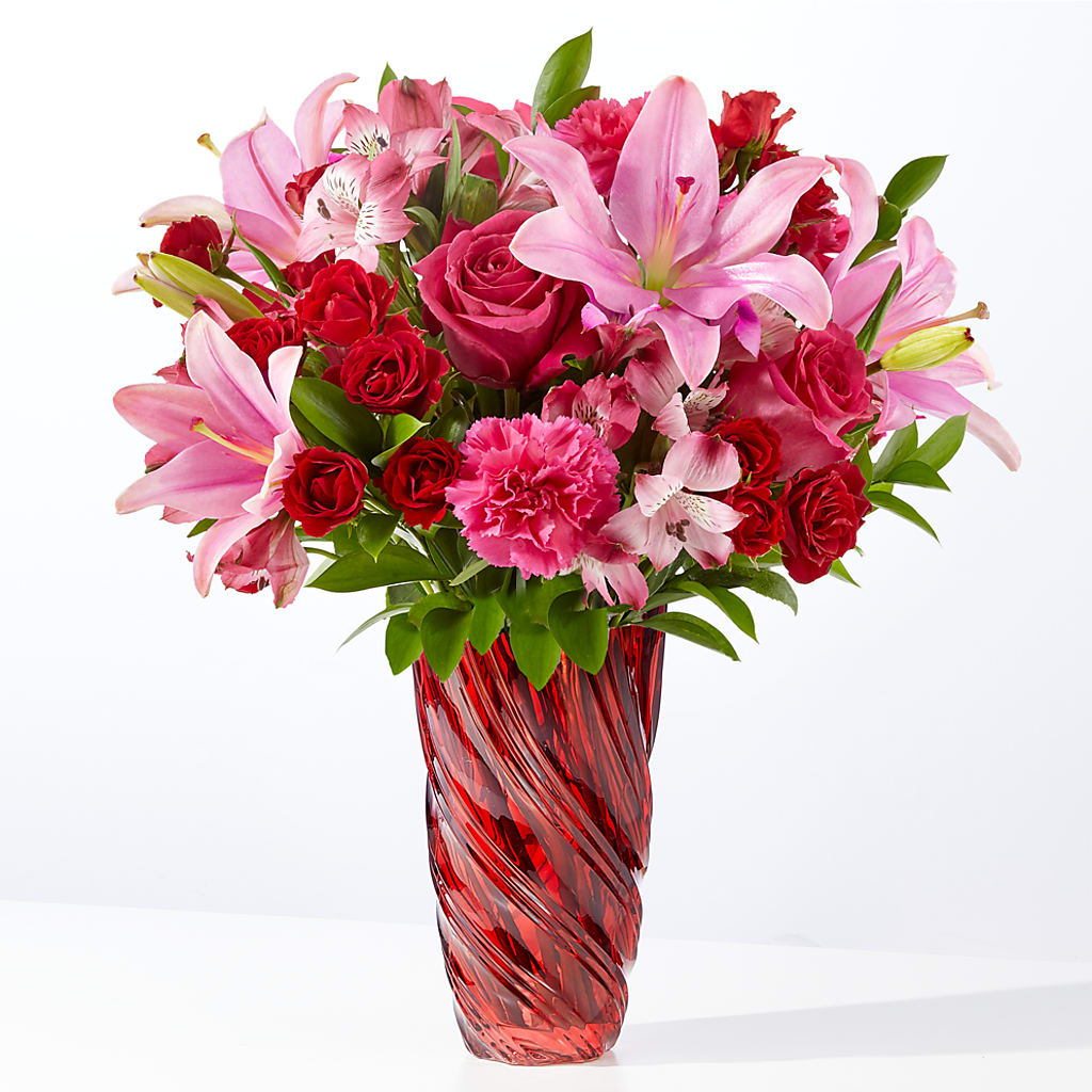 In Love Bouquet with Luxe Swirl Vase – Royal Flower Shop, Toms River NJ