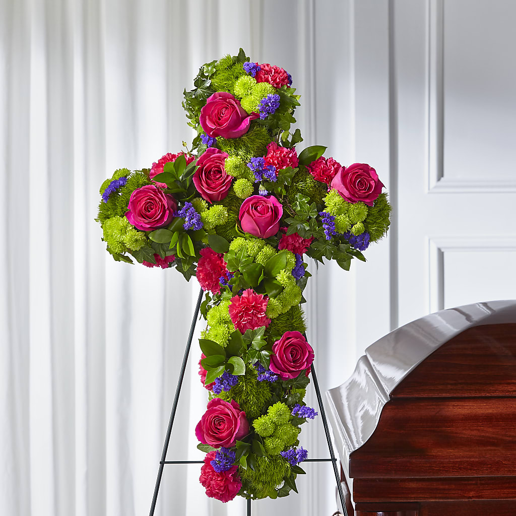 Tribute Rose Floral Cross – Royal Flower Shop, Toms River NJ