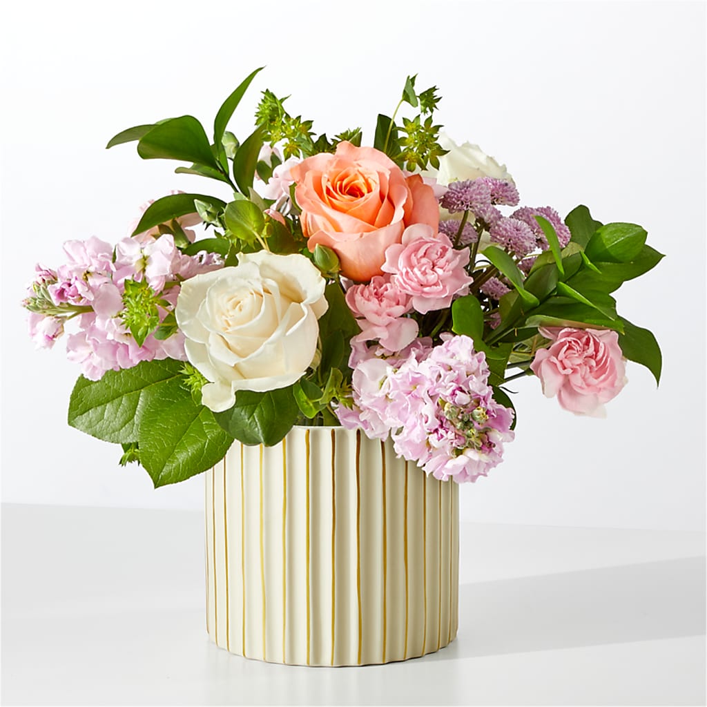 French Market Bouquet with Ivory Vase – Royal Flower Shop, Toms River NJ