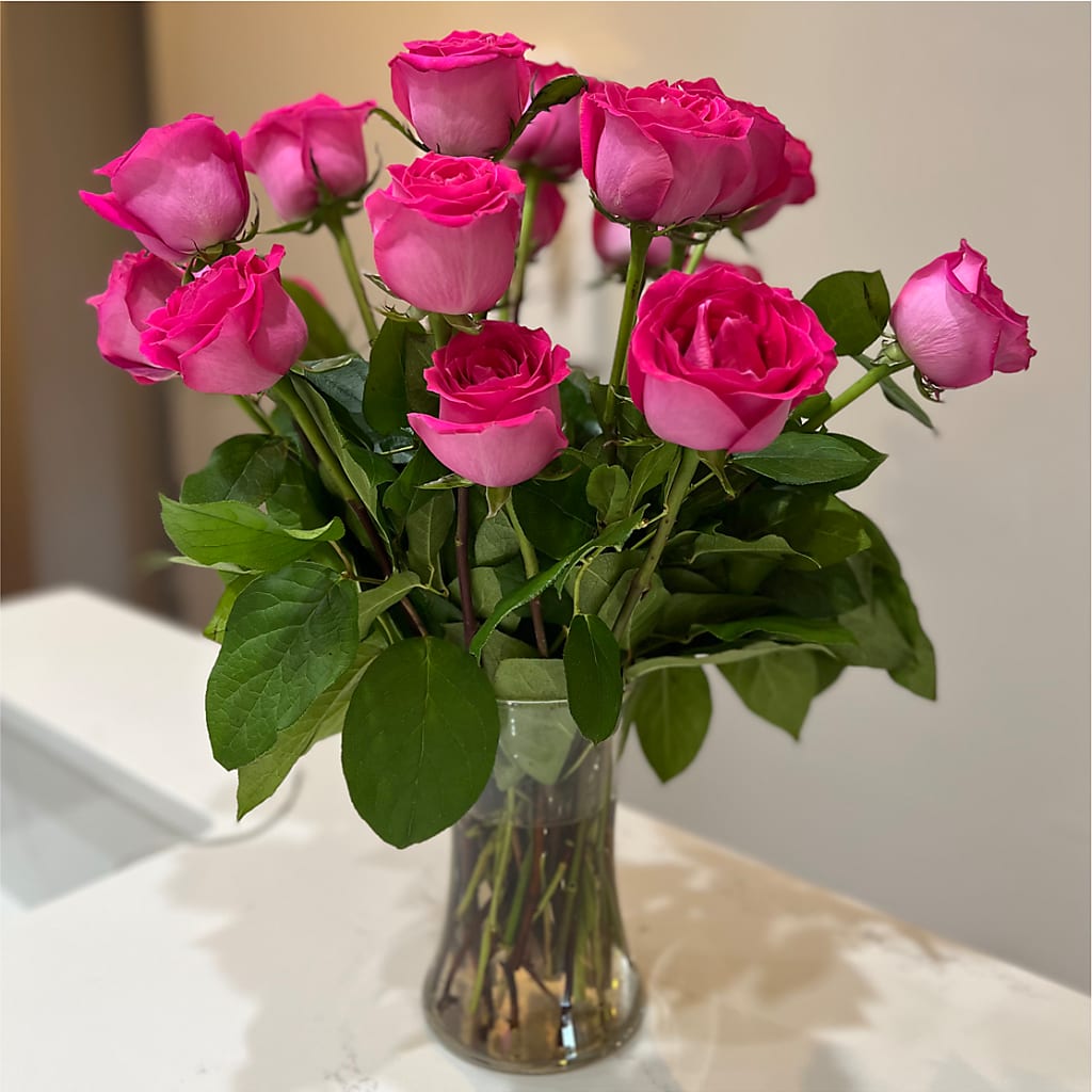 Long Stem Pink Rose Bouquet –  Royal Flower Shop, Toms River NJ