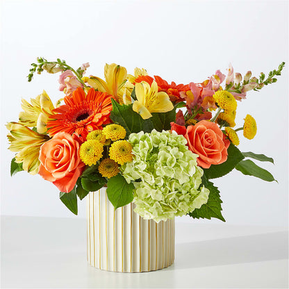 Autumn Sunshine Bouquet with Ivory Vase –  Royal Flower Shop, Toms River NJ