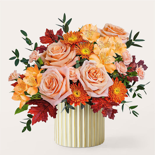 Spiced Latte Bouquet with Ivory Vase –  Royal Flower Shop, Toms River NJ