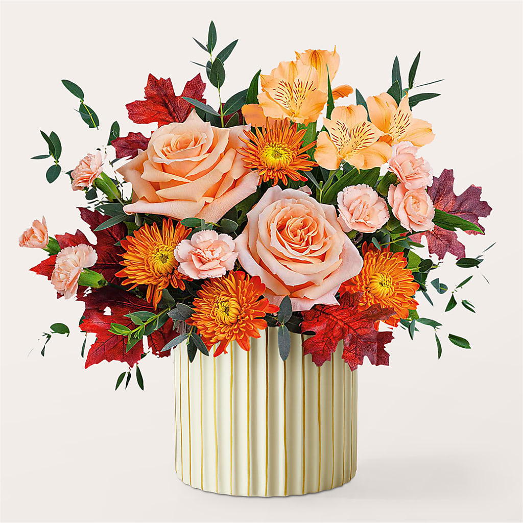 Spiced Latte Bouquet with Ivory Vase –  Royal Flower Shop, Toms River NJ