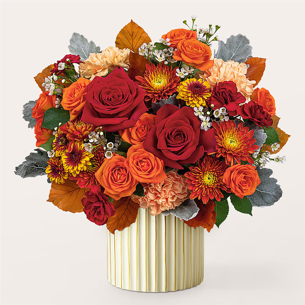 Merlot Bouquet with Ivory Vase –  Royal Flower Shop, Toms River NJ