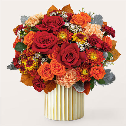 Merlot Bouquet with Ivory Vase –  Royal Flower Shop, Toms River NJ